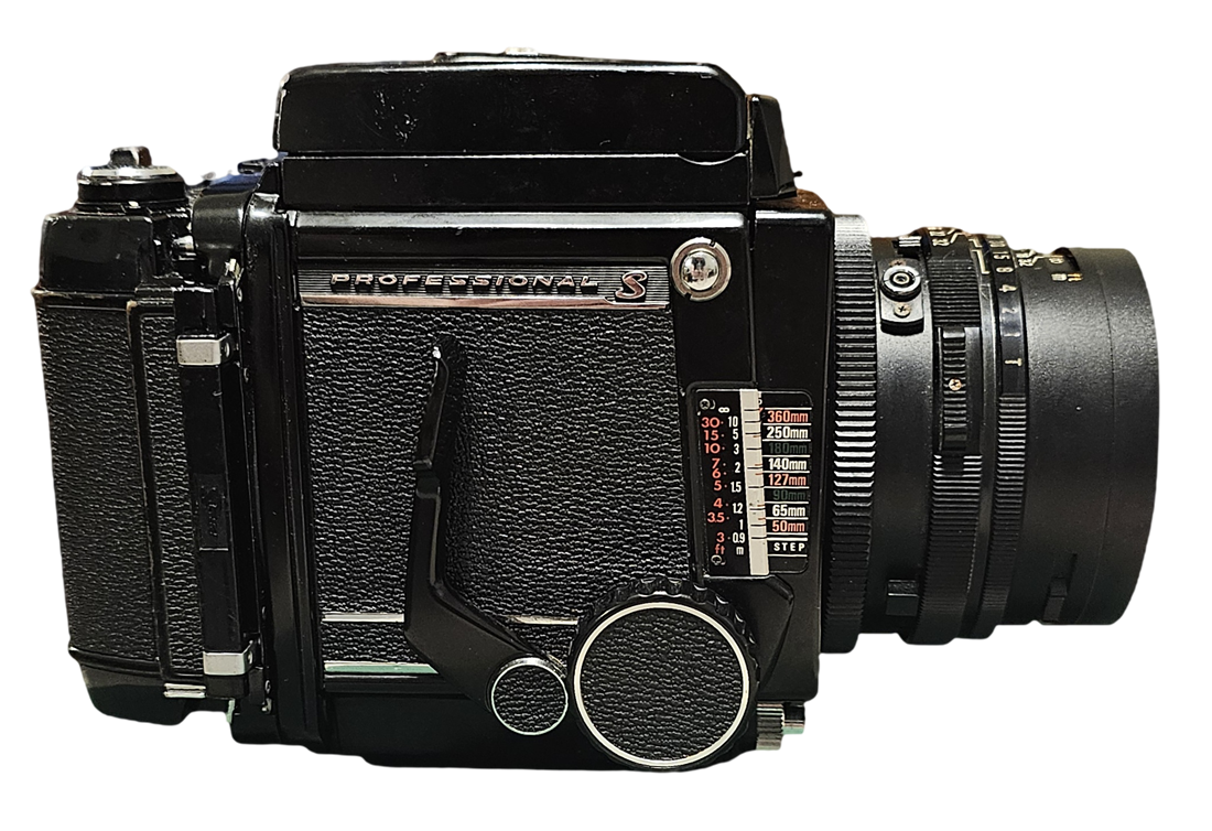 Mamiya RB67 Professional S medium format camera, side profile